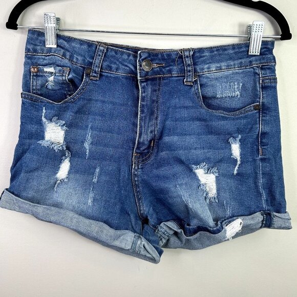 Dark‎ wash jean shorts size large - Picture 1 of 10